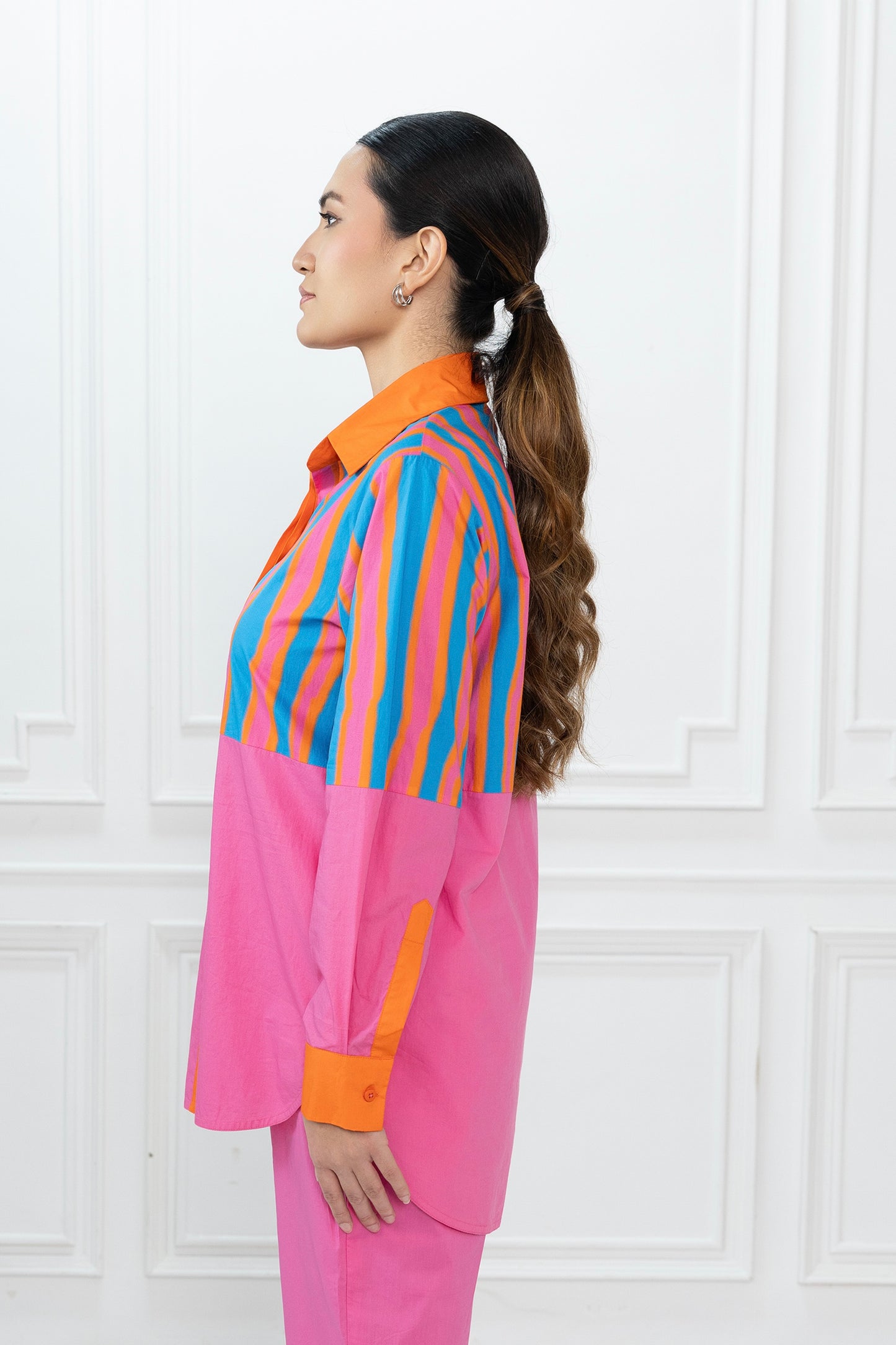 Rory Shirt - Blue Stripe & Pink
