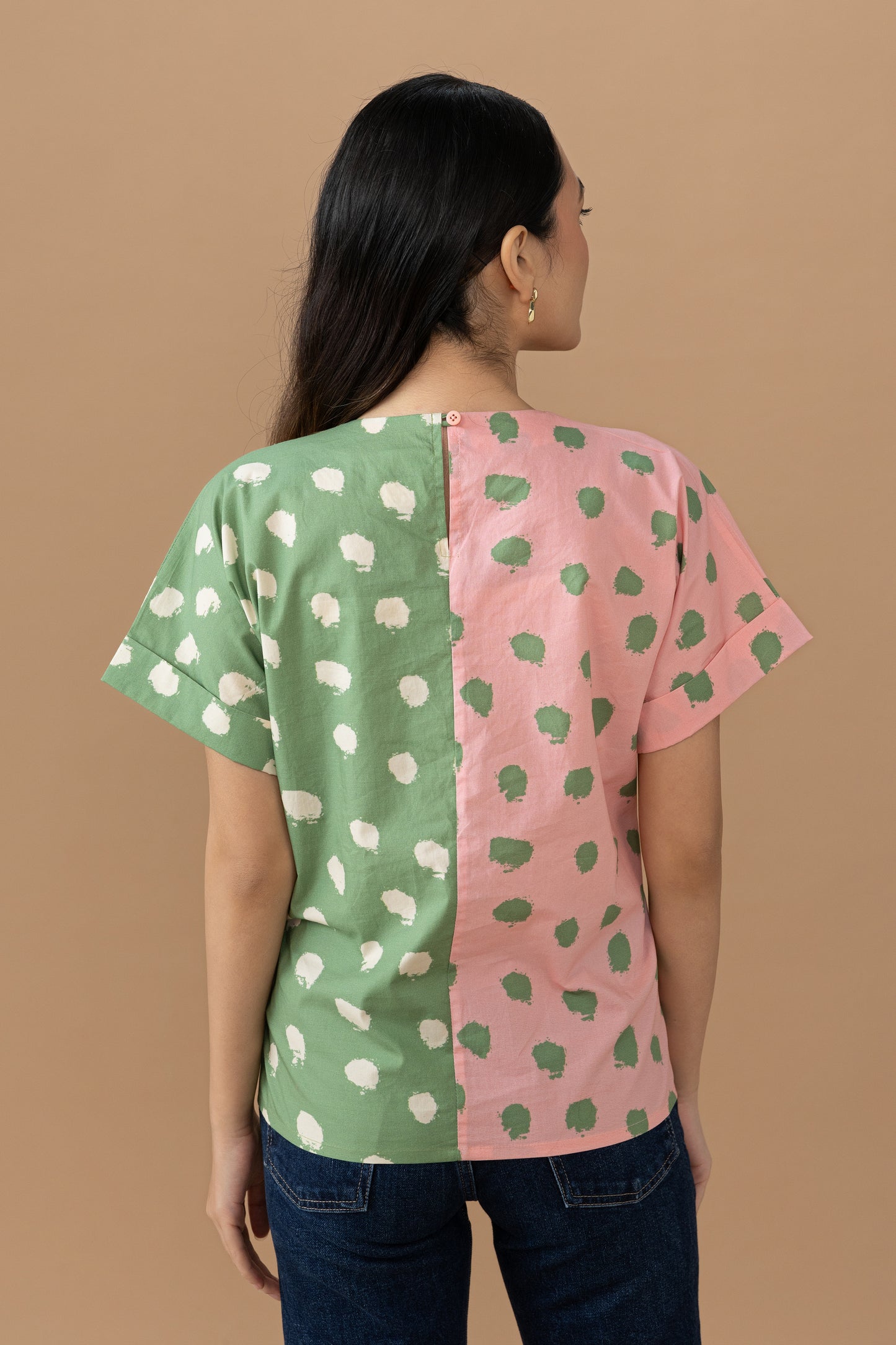 Nadine Tie Top - Quartz Pink & Olive