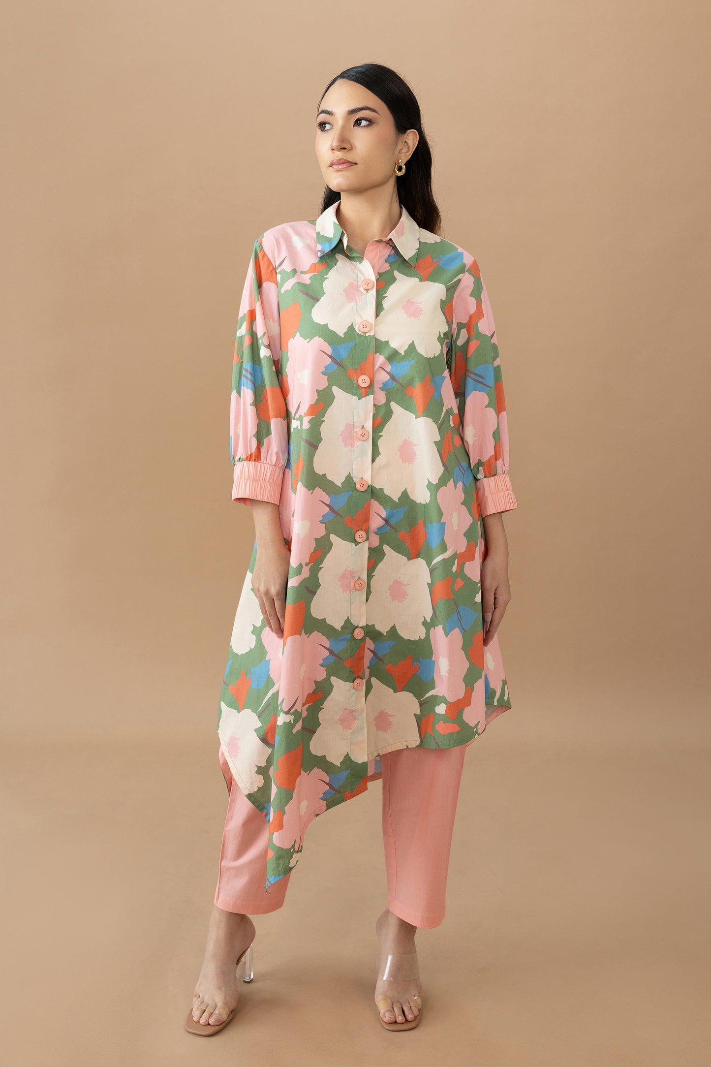 Hazel Set - Abstract Floral Olive & Quartz Pink