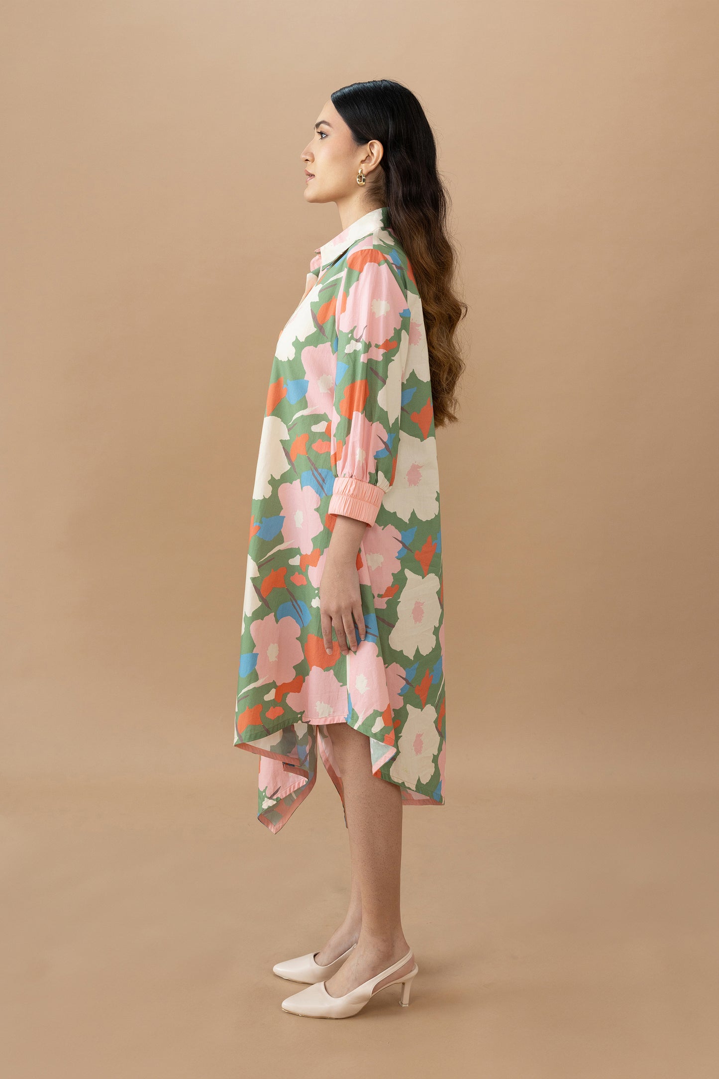 Hazel Dress - Abstract Floral Olive