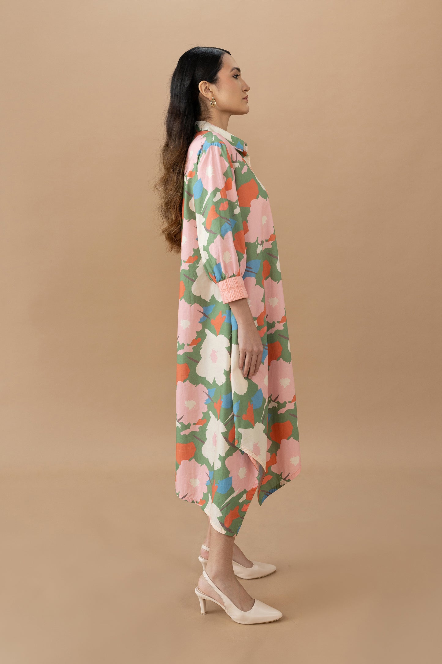 Hazel Dress - Abstract Floral Olive