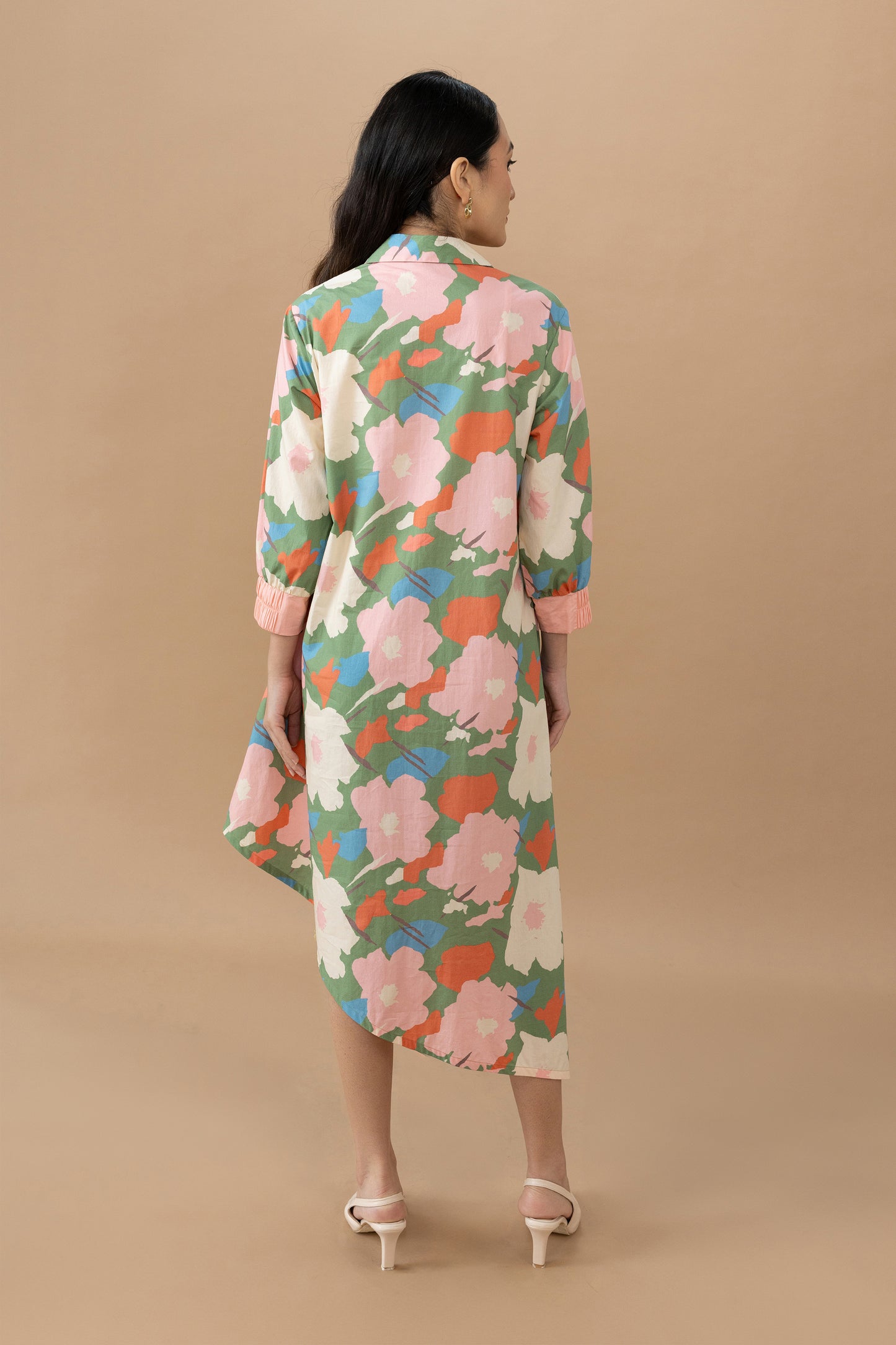 Hazel Dress - Abstract Floral Olive