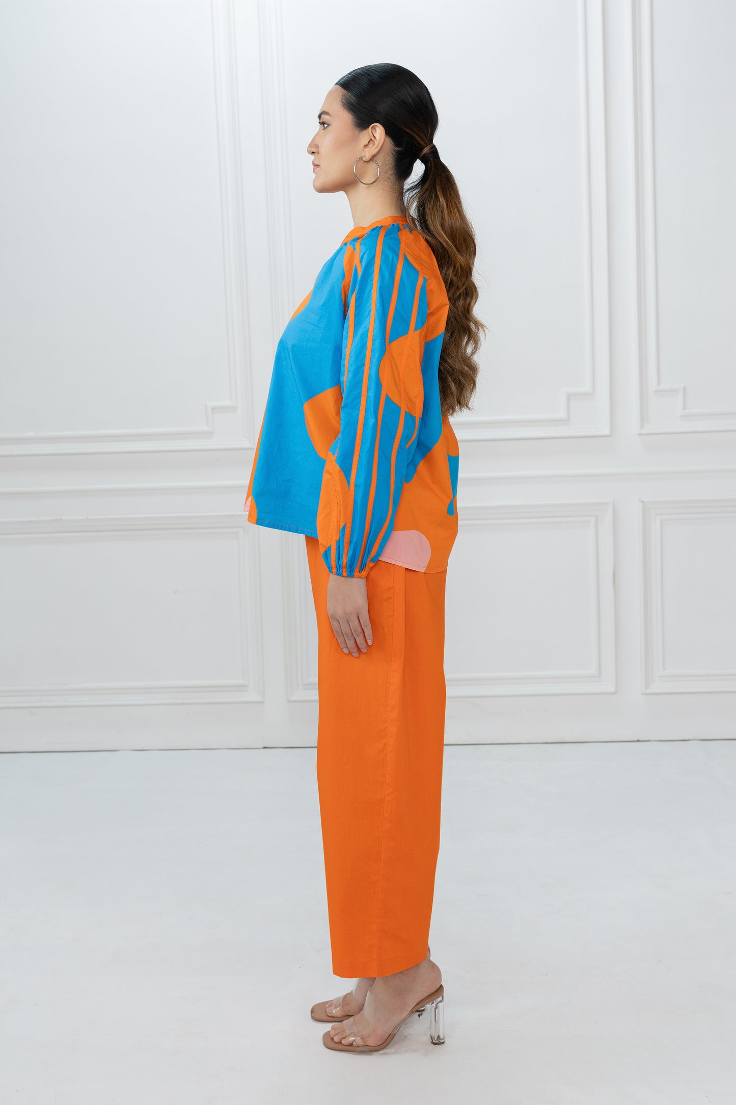 Amy Top - Blue Bold Floral