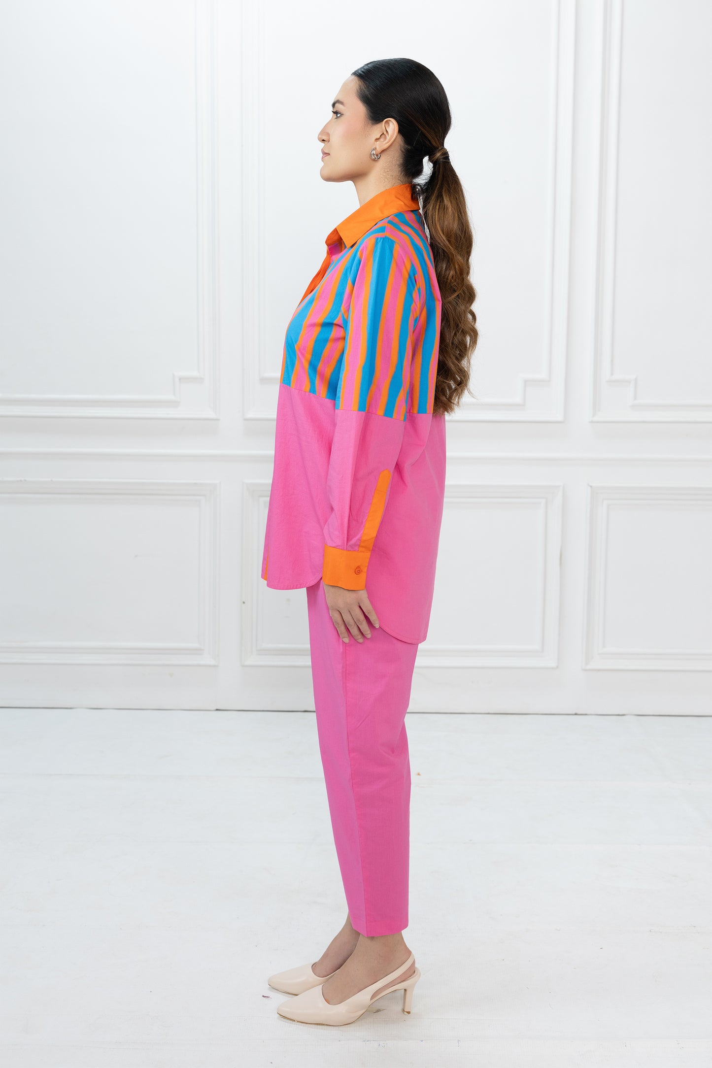 Rory Set - Blue Stripe & Pink