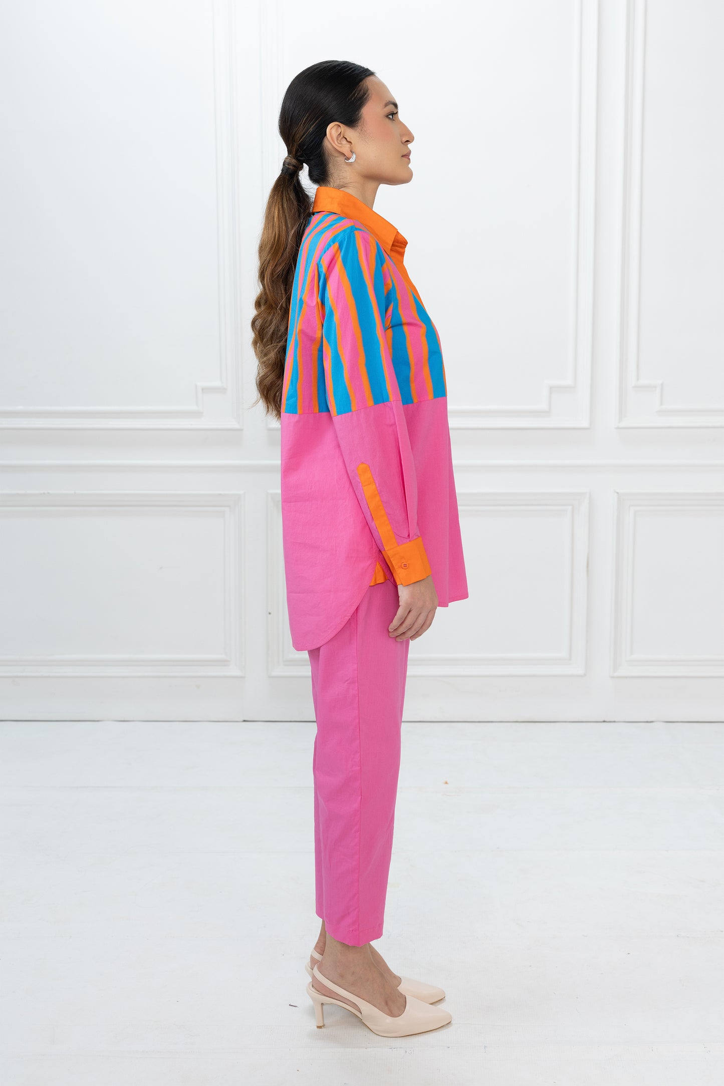 Rory Set - Blue Stripe & Pink