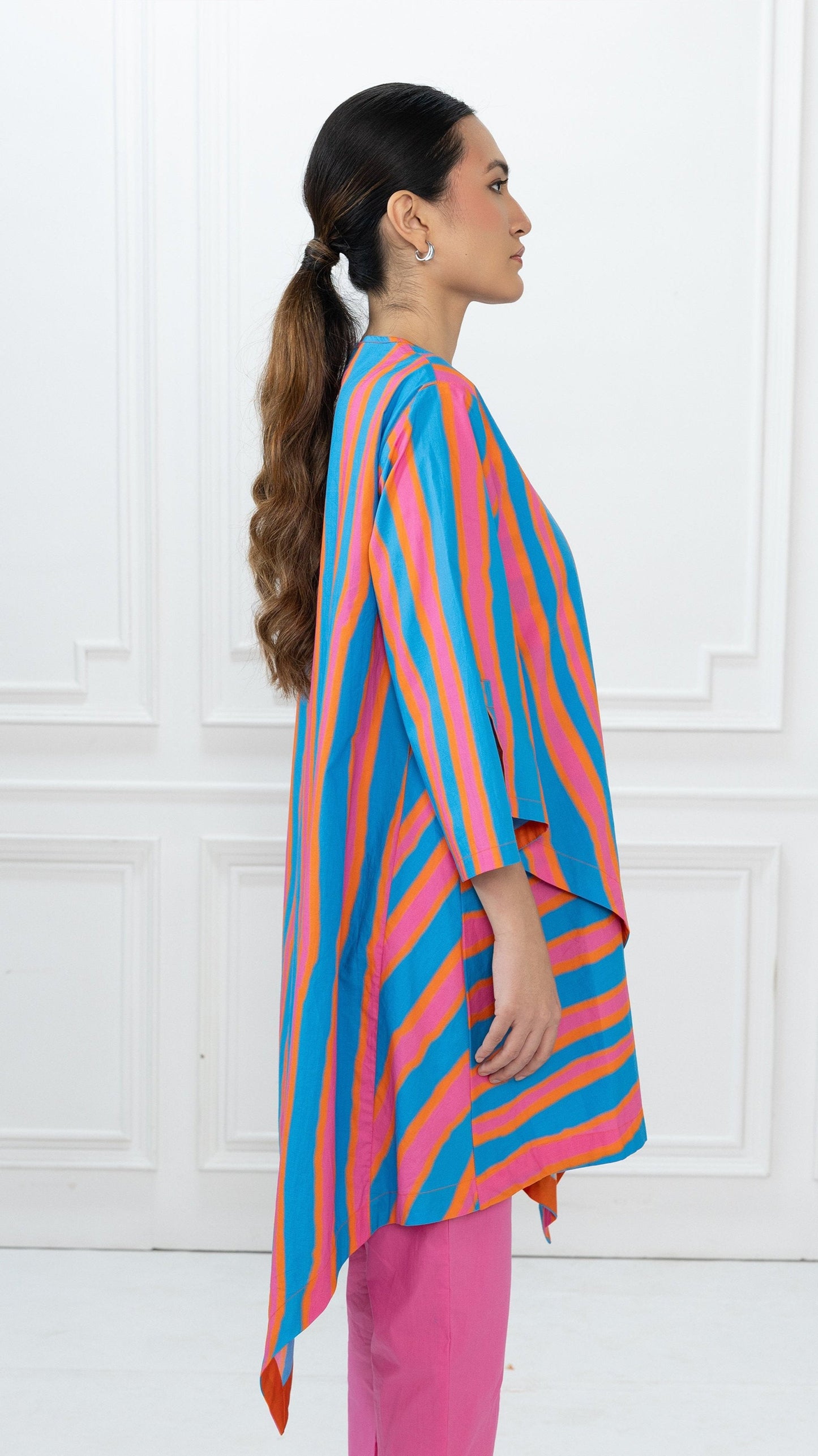 Edison Tunic - Blue Stripes & Pink