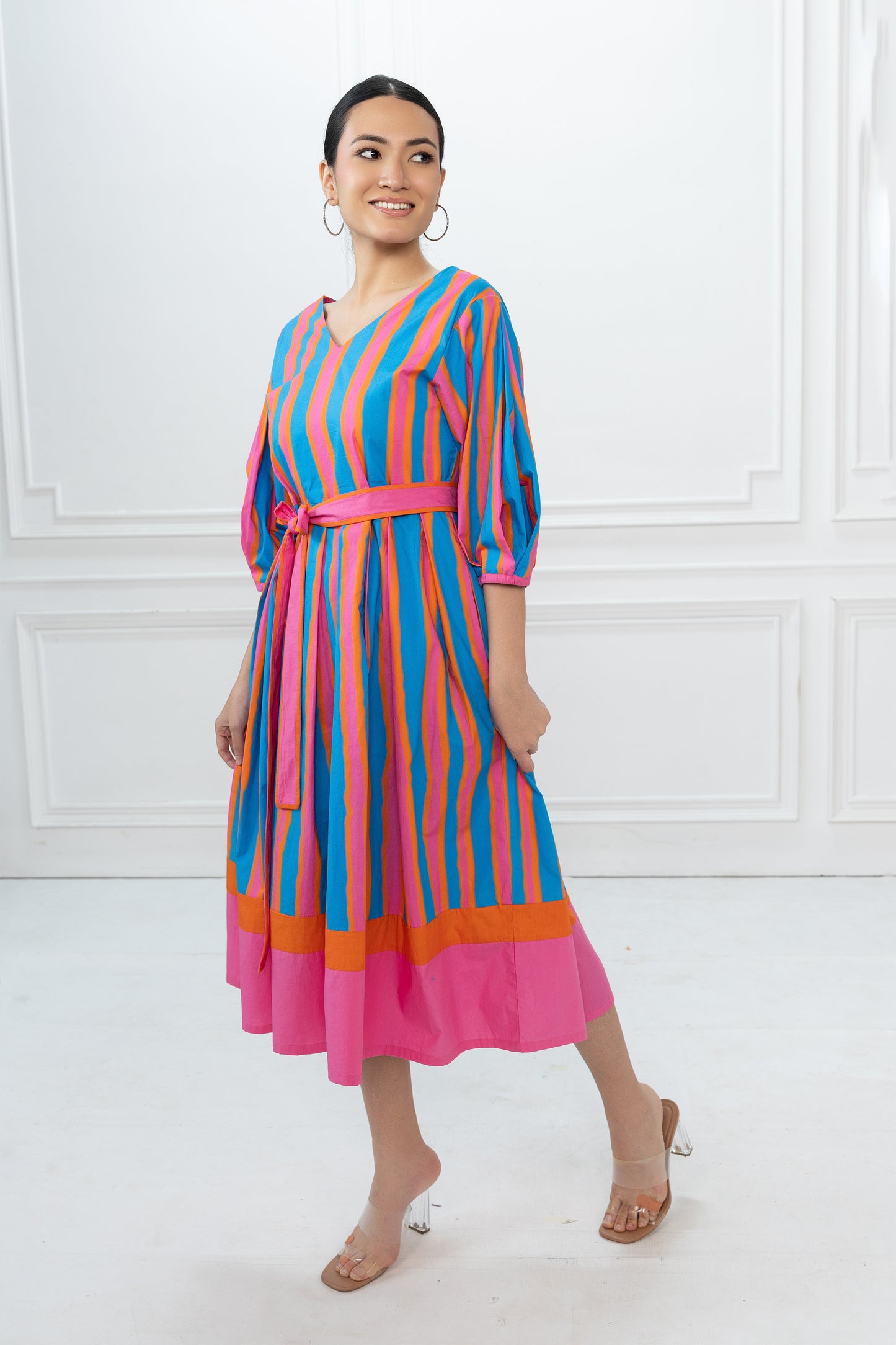 Emma Dress - Blue Striped