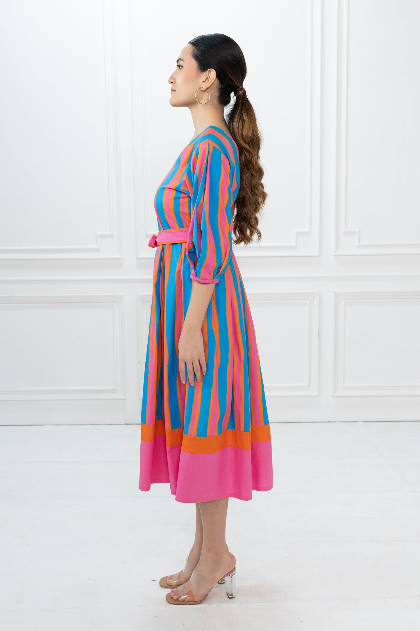 Emma Dress - Blue Striped