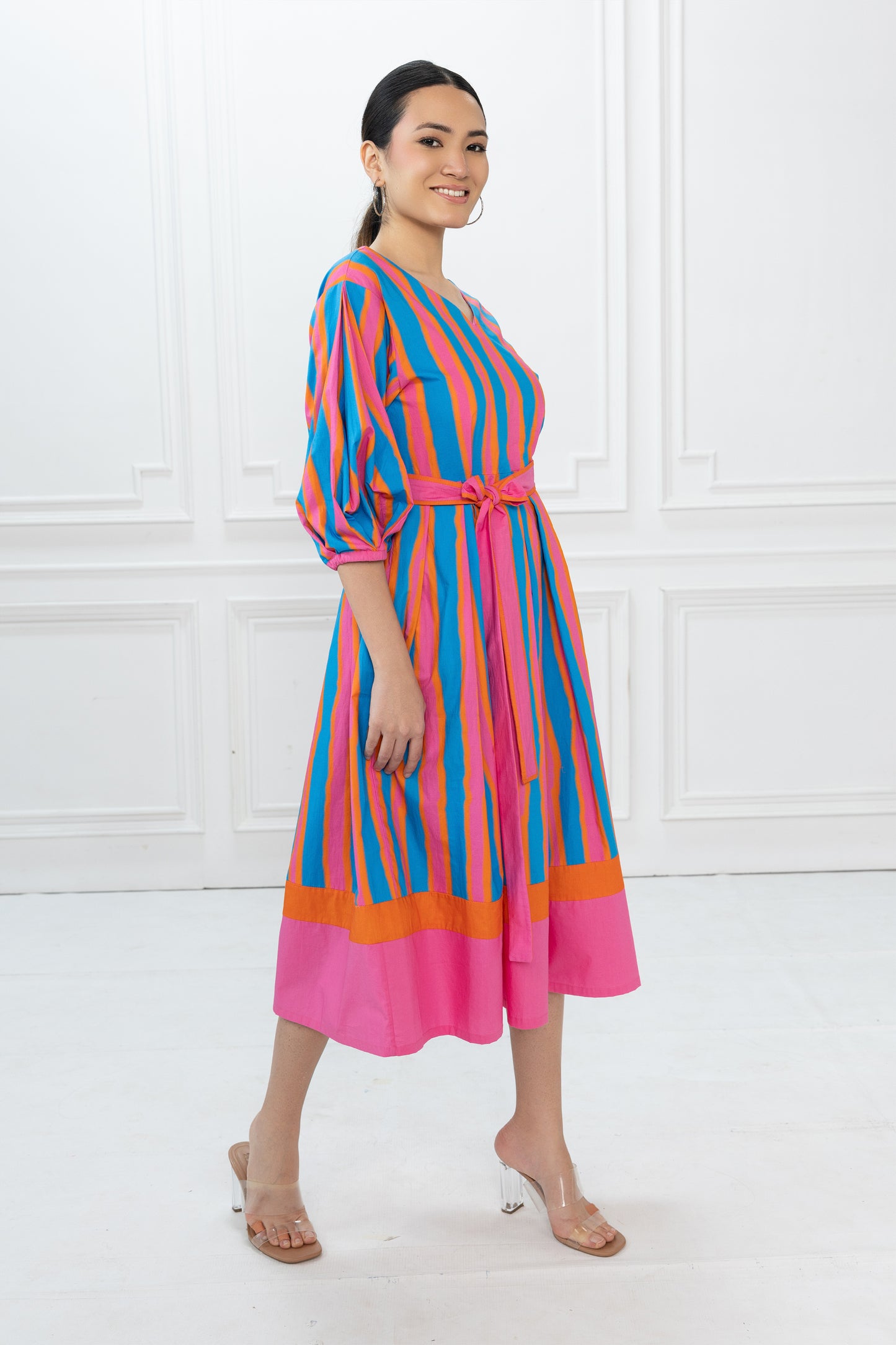 Emma Dress - Blue Striped