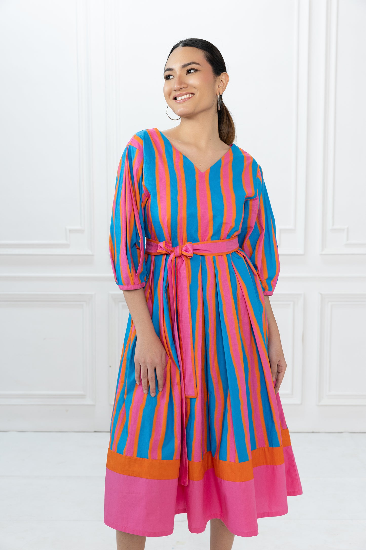 Emma Dress - Blue Striped