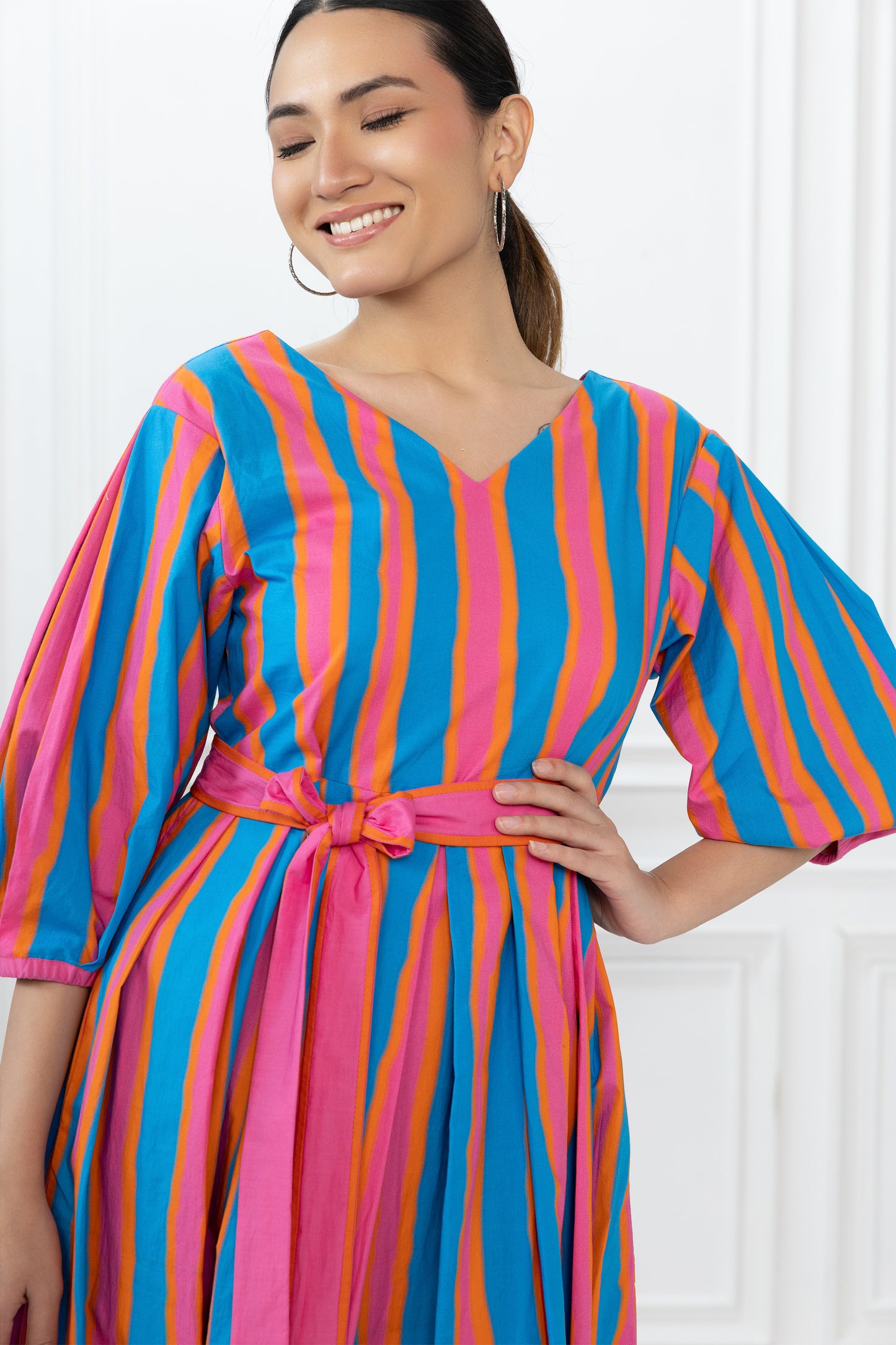 Emma Dress - Blue Striped