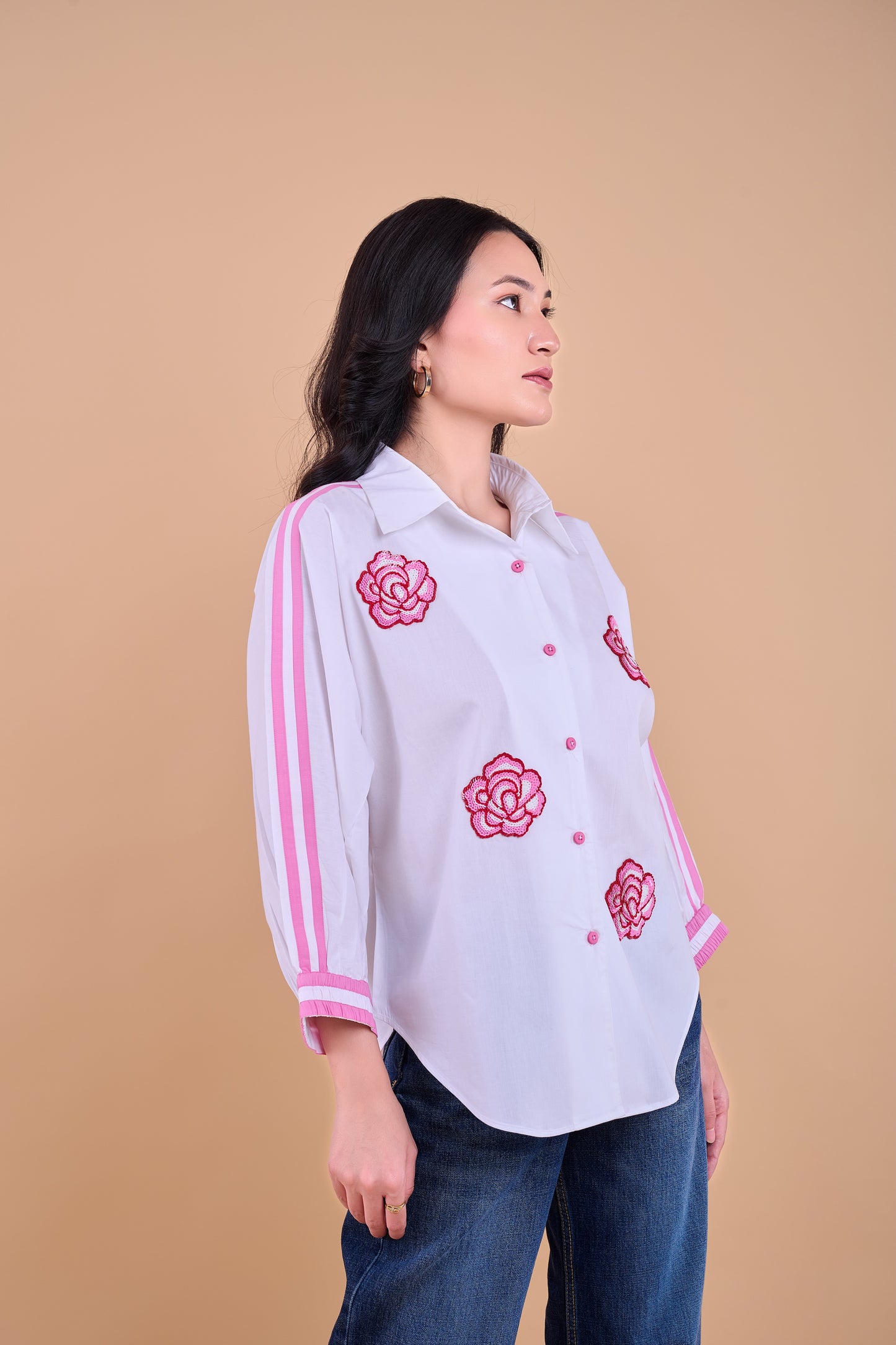 Embellished Harper Shirt - White