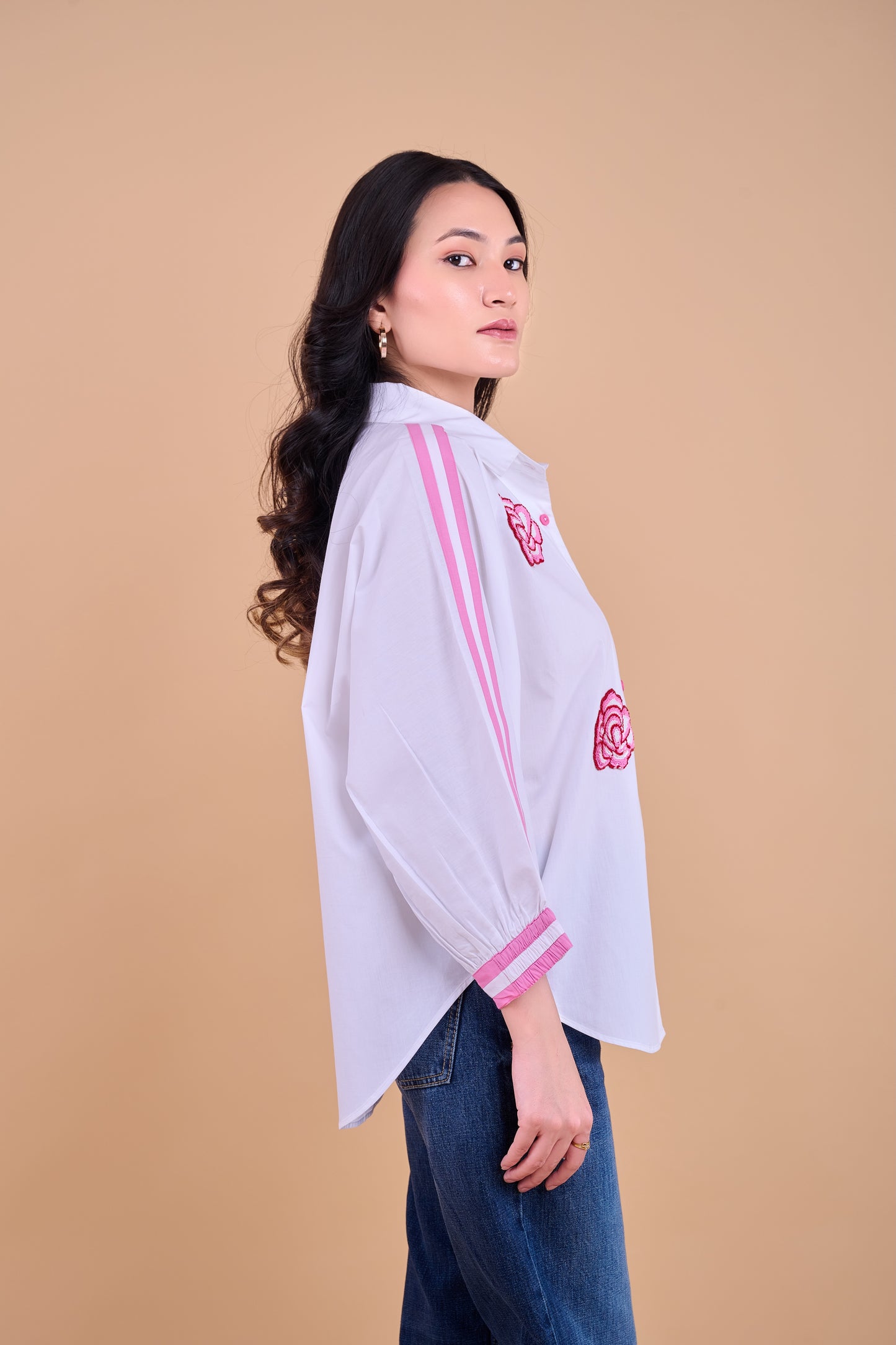 Embellished Harper Shirt - White