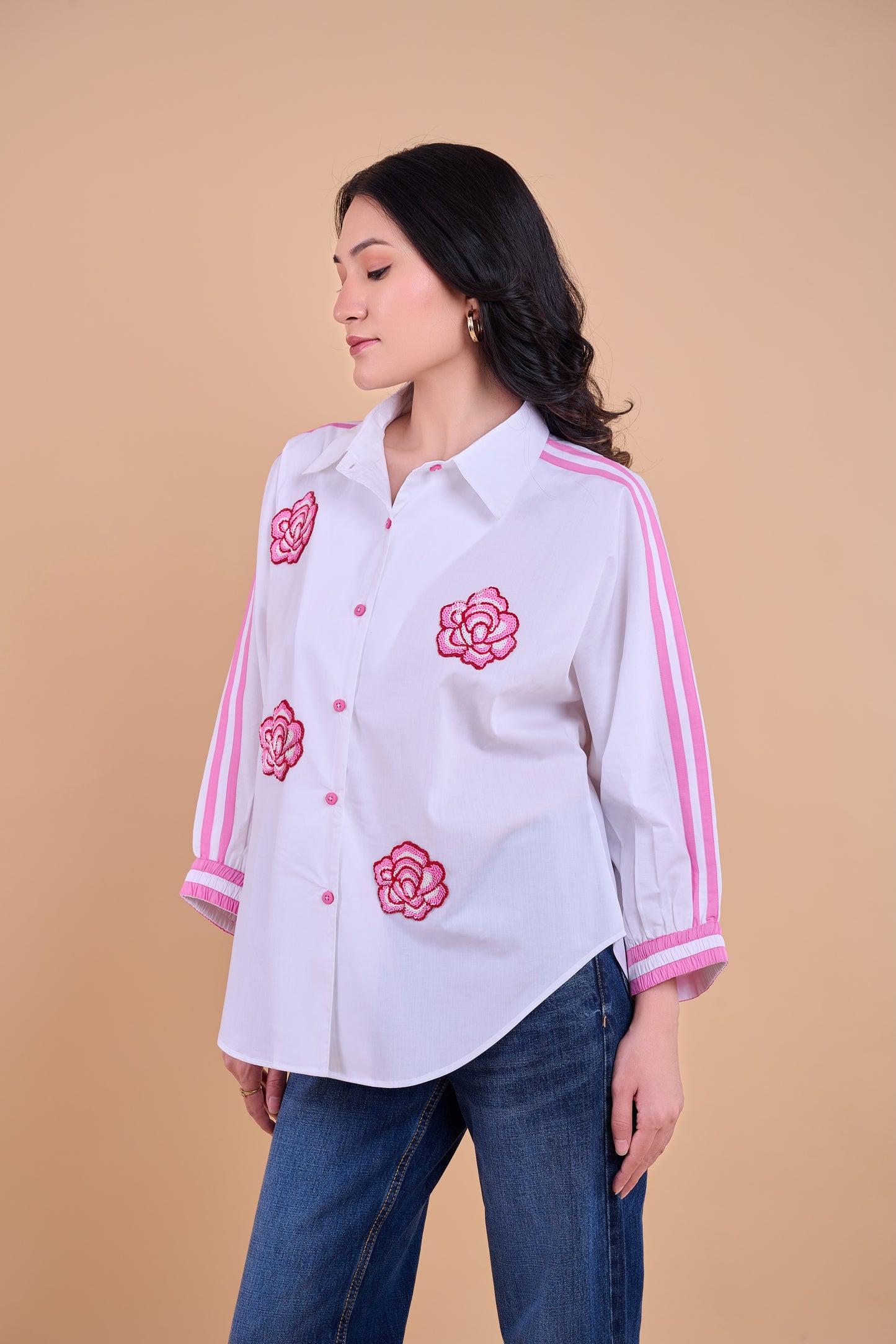 Embellished Harper Shirt - White