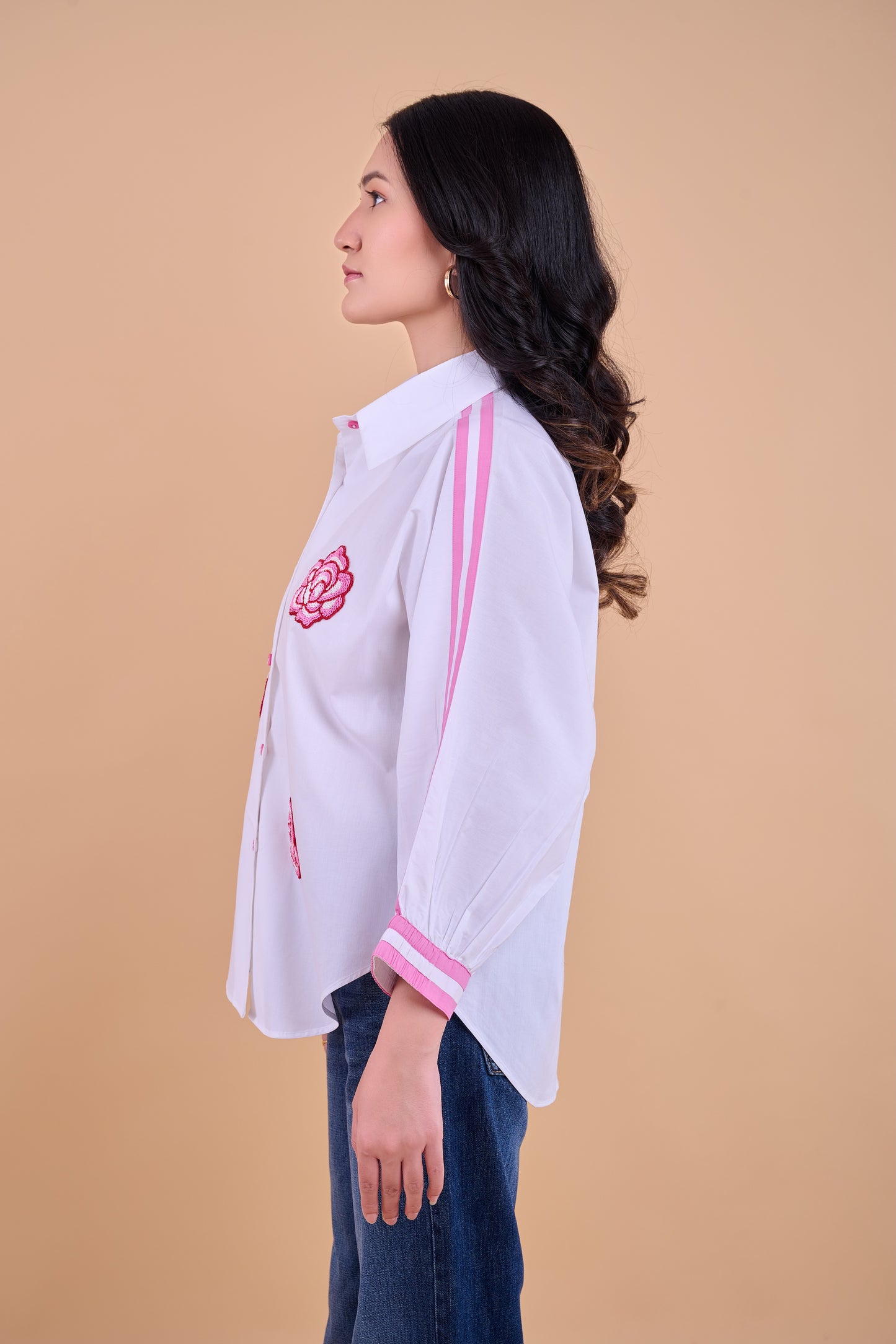 Embellished Harper Shirt - White