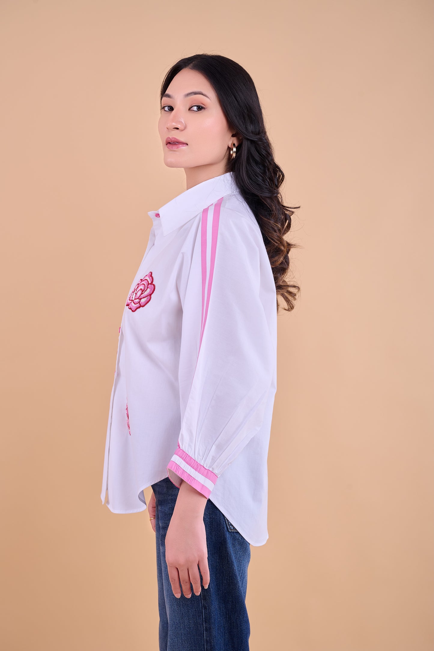 Embellished Harper Shirt - White