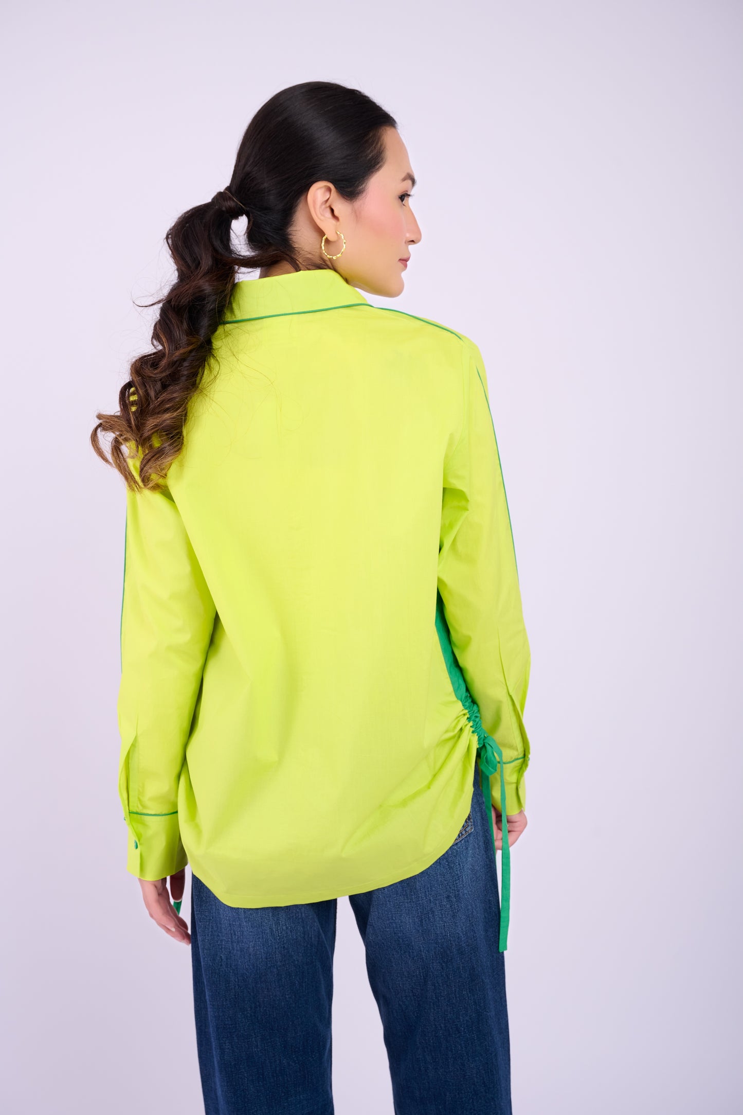 Embellished Cora Shirt - Lime
