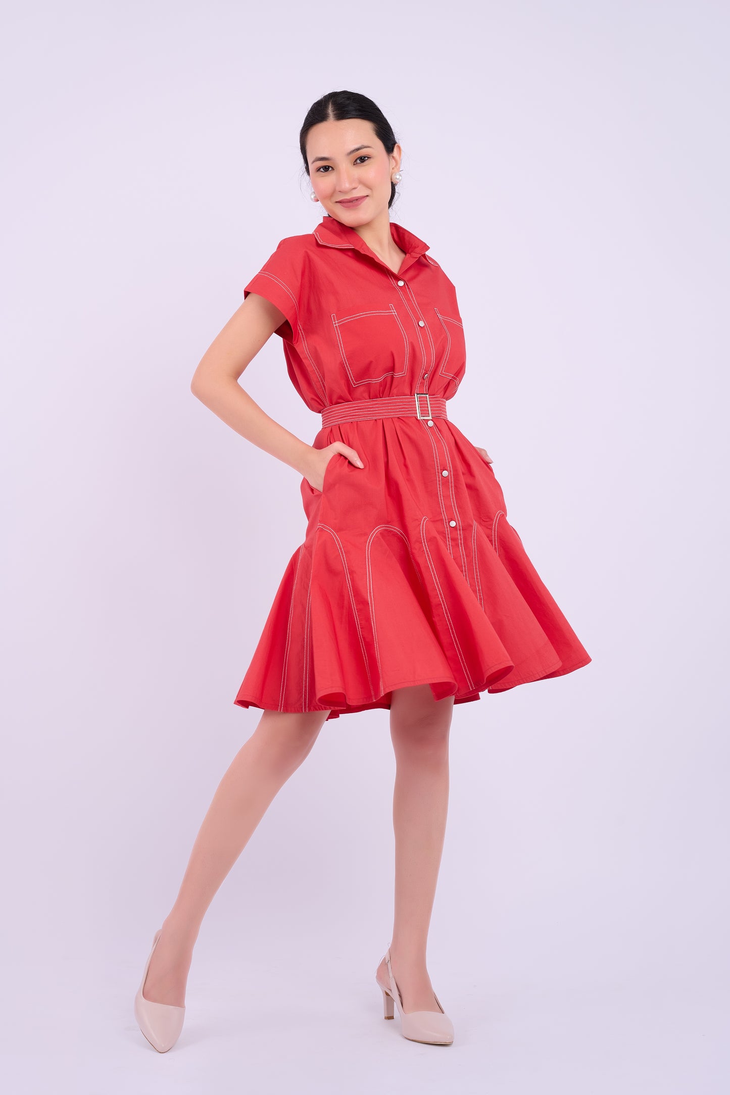 Sasha Dress - Berry Red