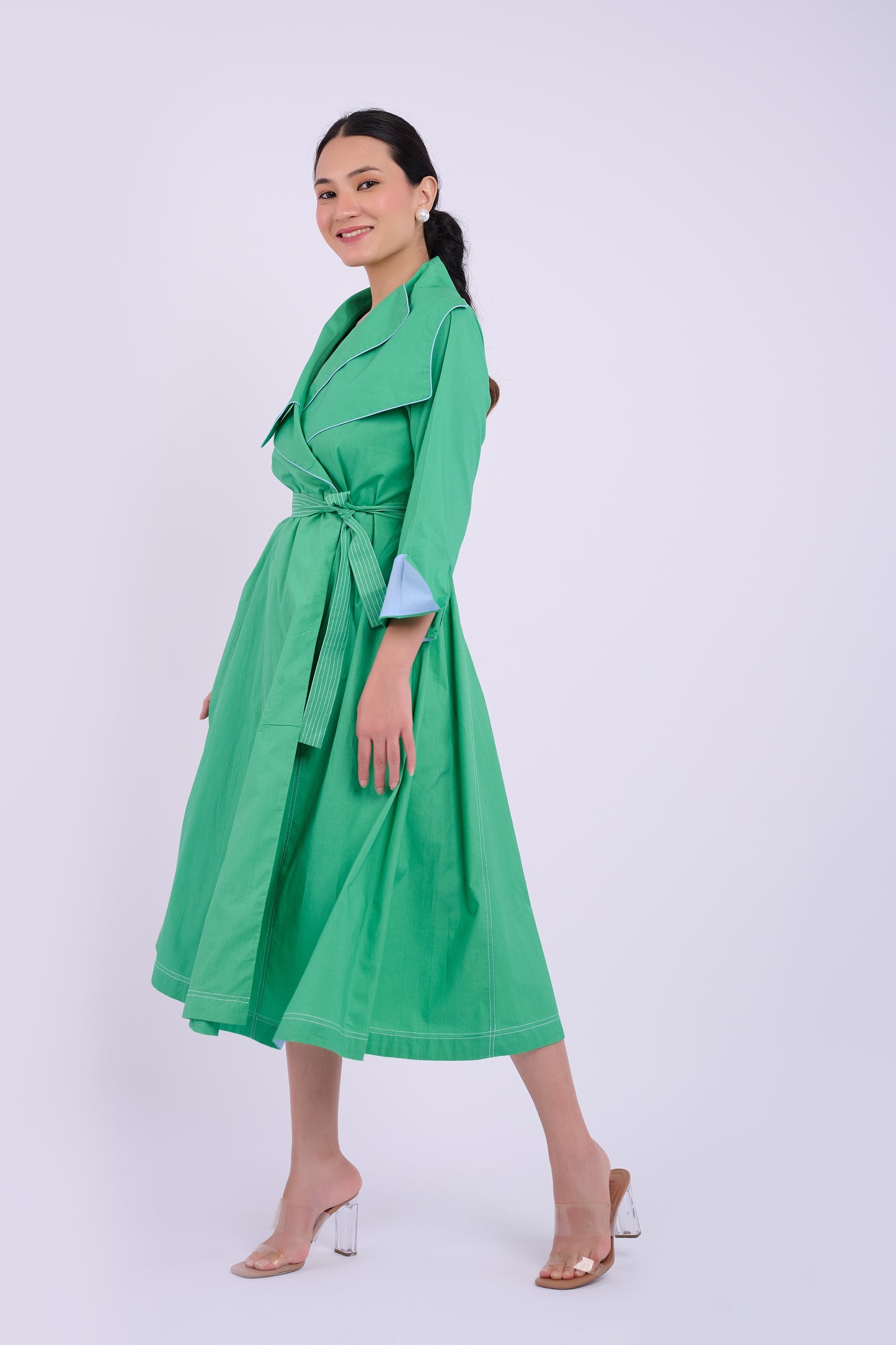 Julia Wrap Dress - Dark Green