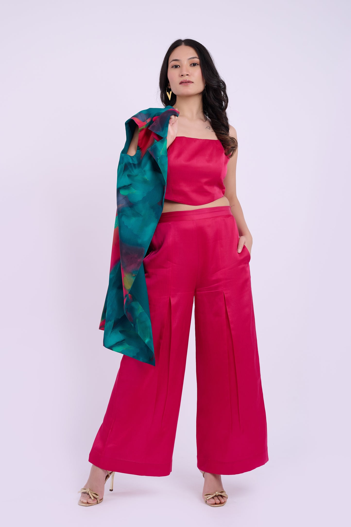 Teddi Overlay Crepe - Abstract Green