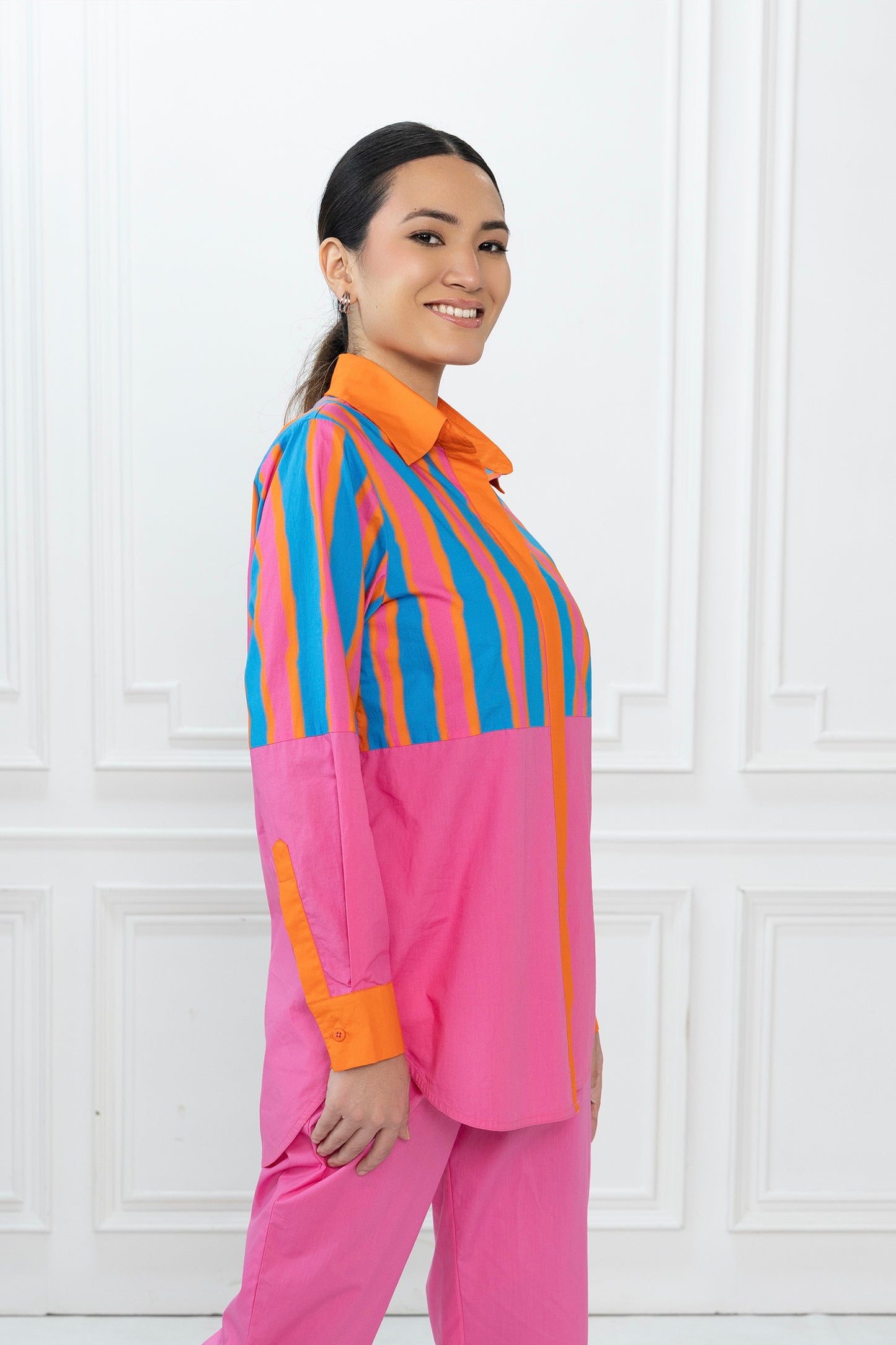 Rory Shirt  - Blue Stripe & Pink
