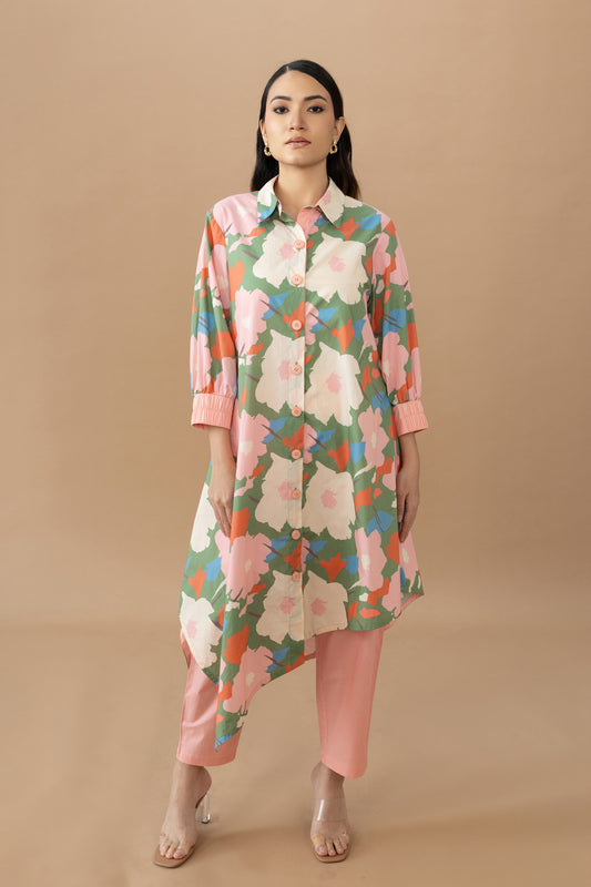 Hazel Set - Abstract Floral Olive & Quartz Pink