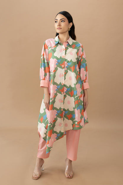 Hazel Set - Abstract Floral Olive & Quartz Pink