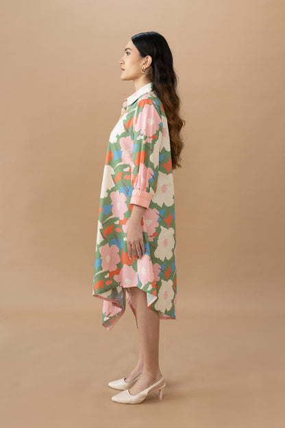 Hazel Dress - Abstract Floral Olive