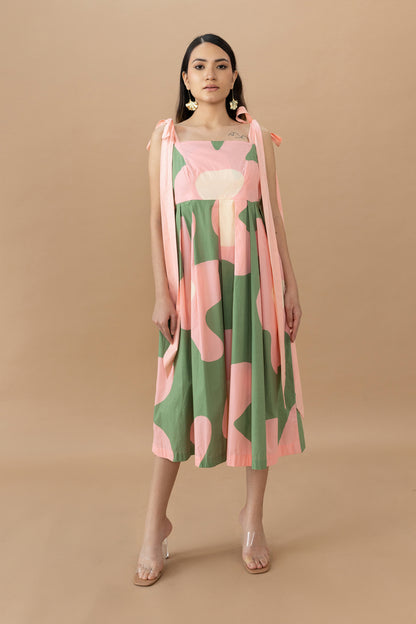 Belia Dress - Bold Floral Olive