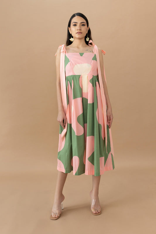 Belia Dress - Bold Floral Olive