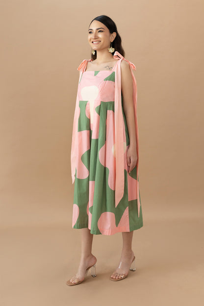 Belia Dress - Bold Floral Olive