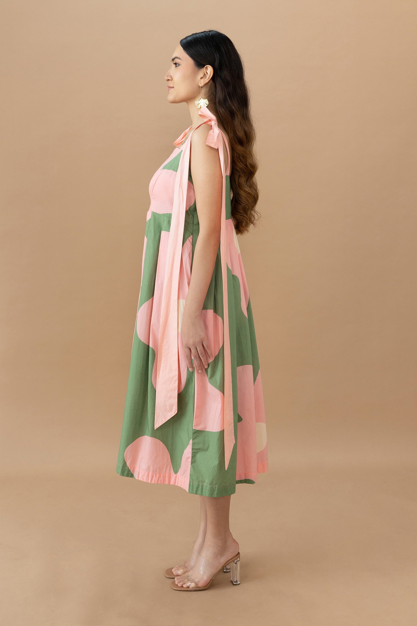 Belia Dress - Bold Floral Olive