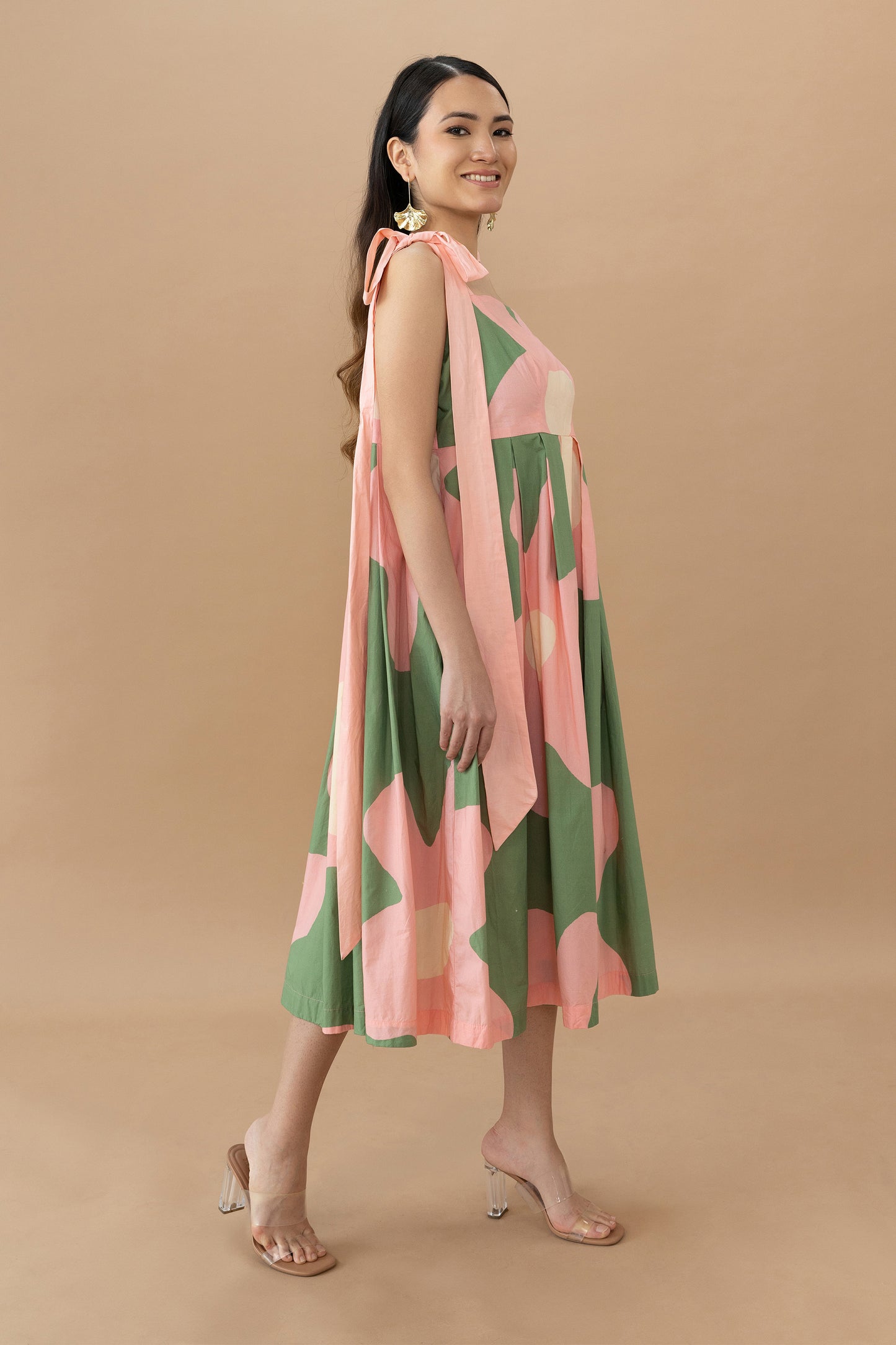 Belia Dress - Bold Floral Olive