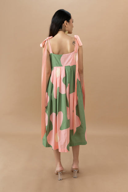 Belia Dress - Bold Floral Olive