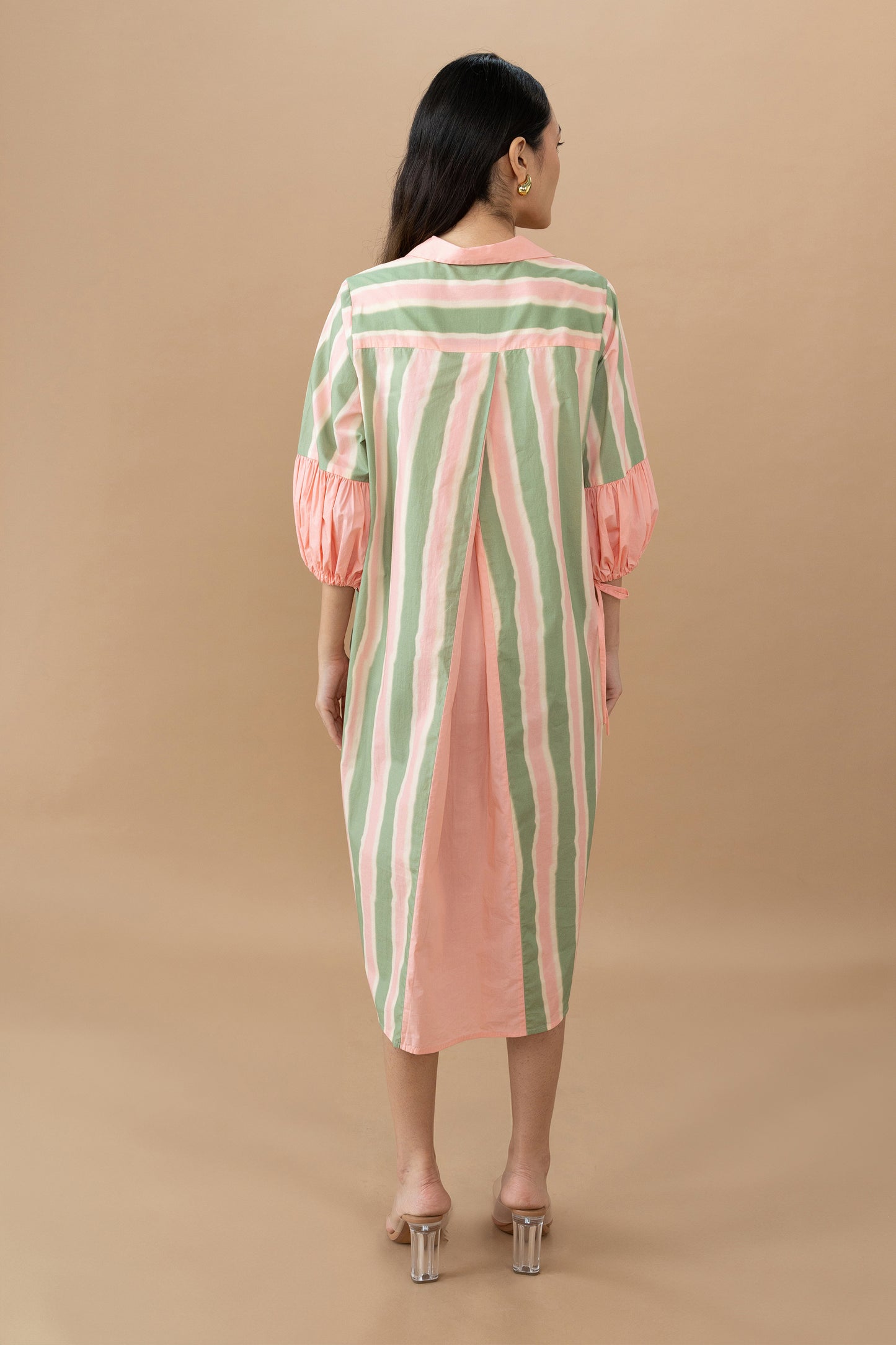 Jaden Dress - Olive Stripes