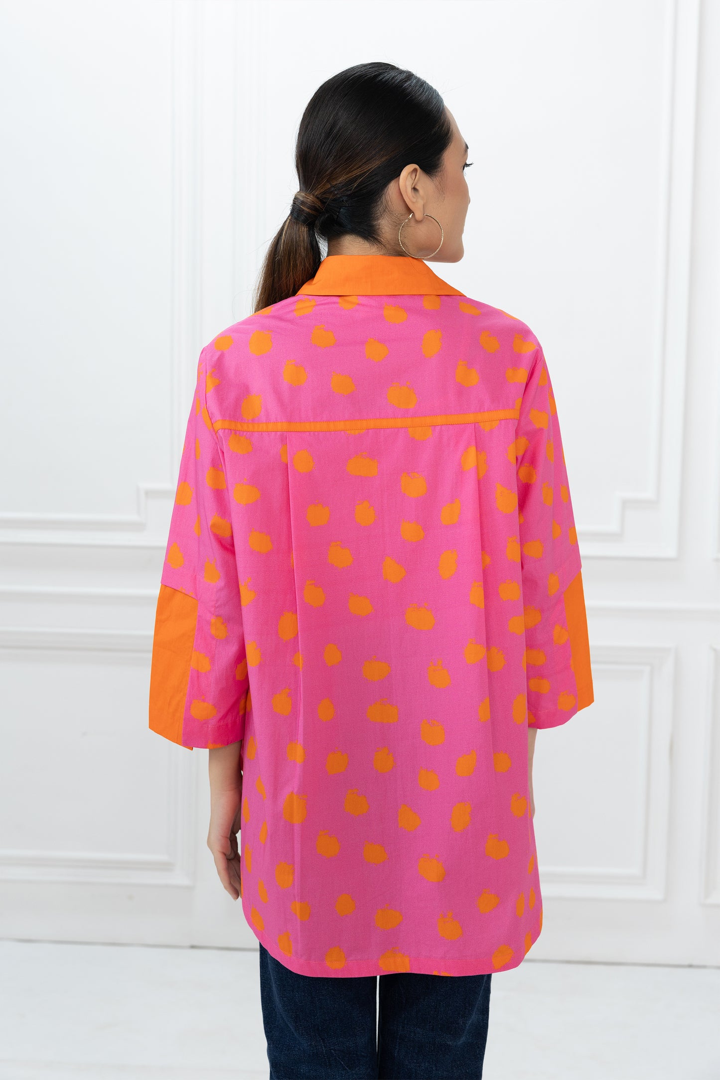 Teresa Shirt - Pink & Orange Dot Matrix