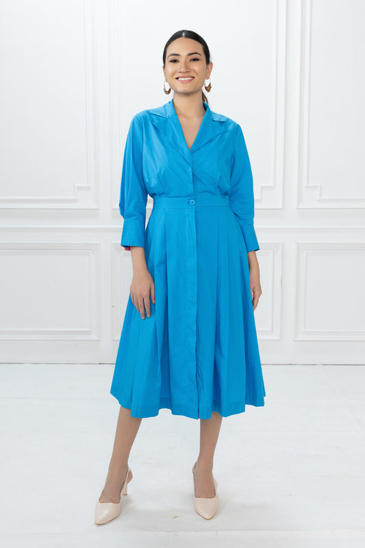 Clara Dress - Azure Blue