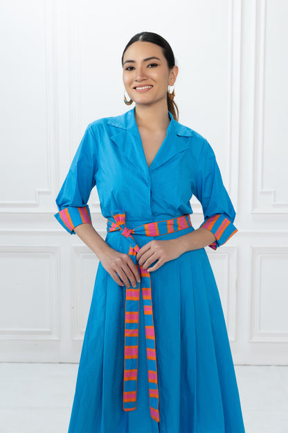Clara Dress - Azure Blue