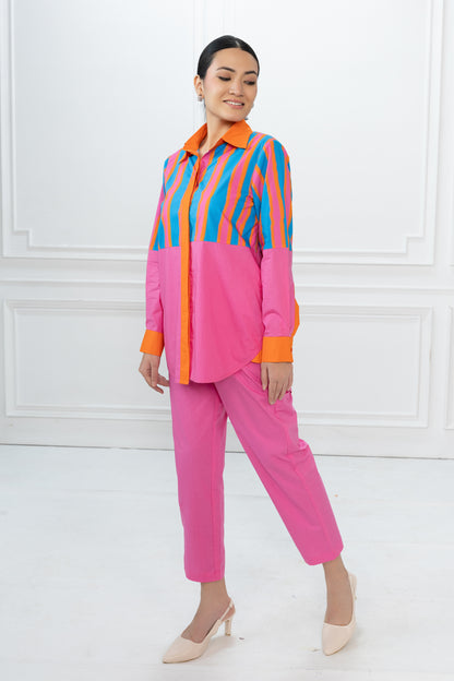Rory Set - Blue Stripe & Pink