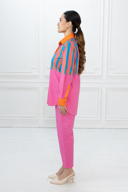Rory Set - Blue Stripe & Pink