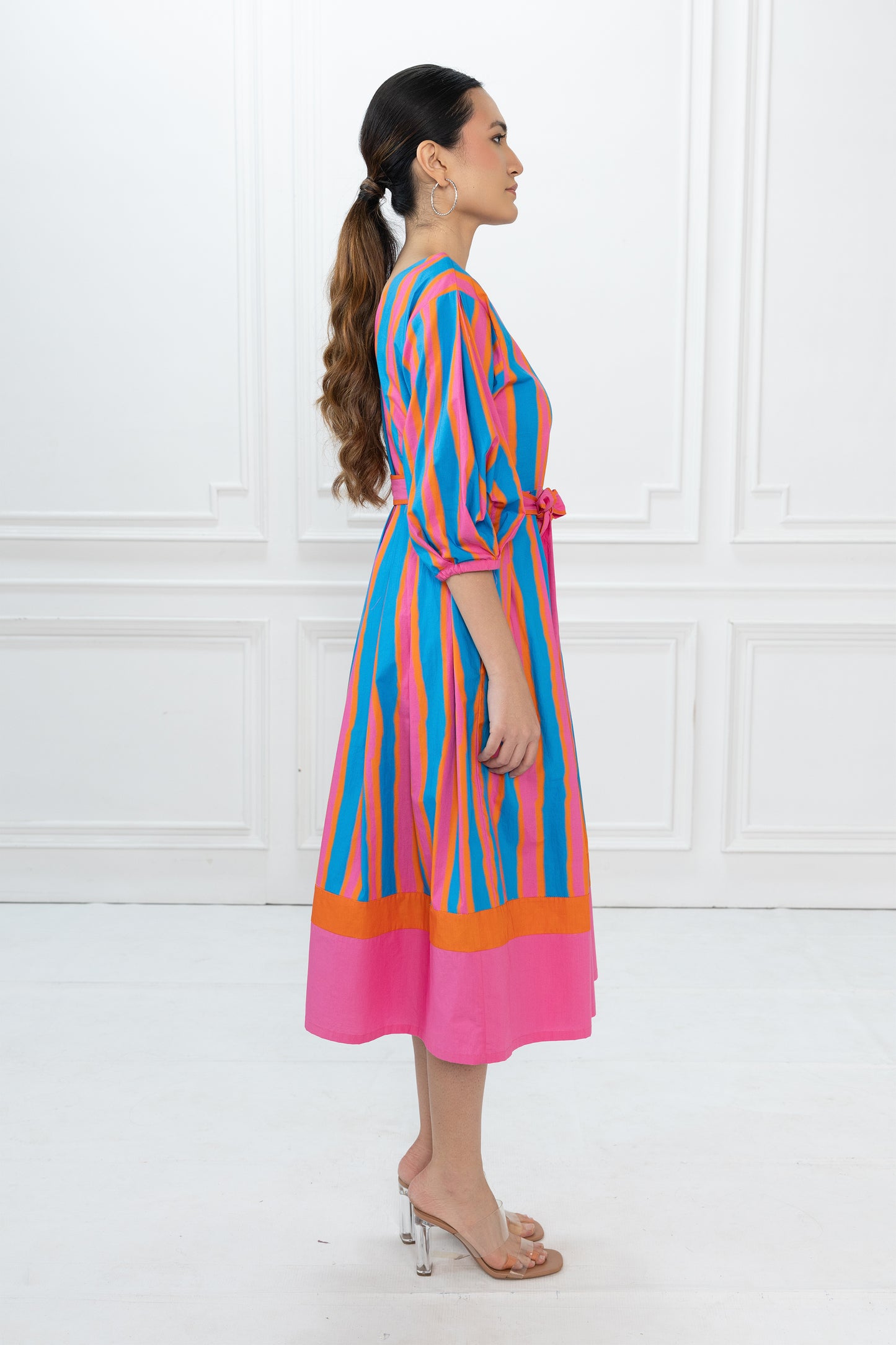 Emma Dress - Blue Striped