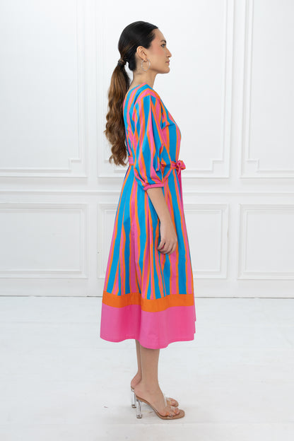 Emma Dress - Blue Striped