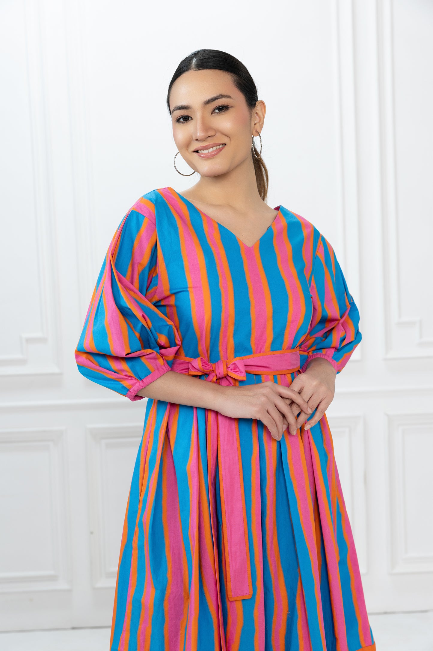 Emma Dress - Blue Striped