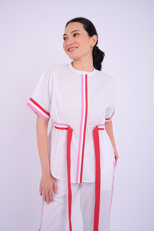 Brooke Short Sleeve Top - White