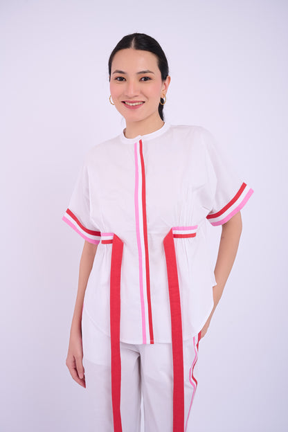 Brooke Short Sleeve Top - White