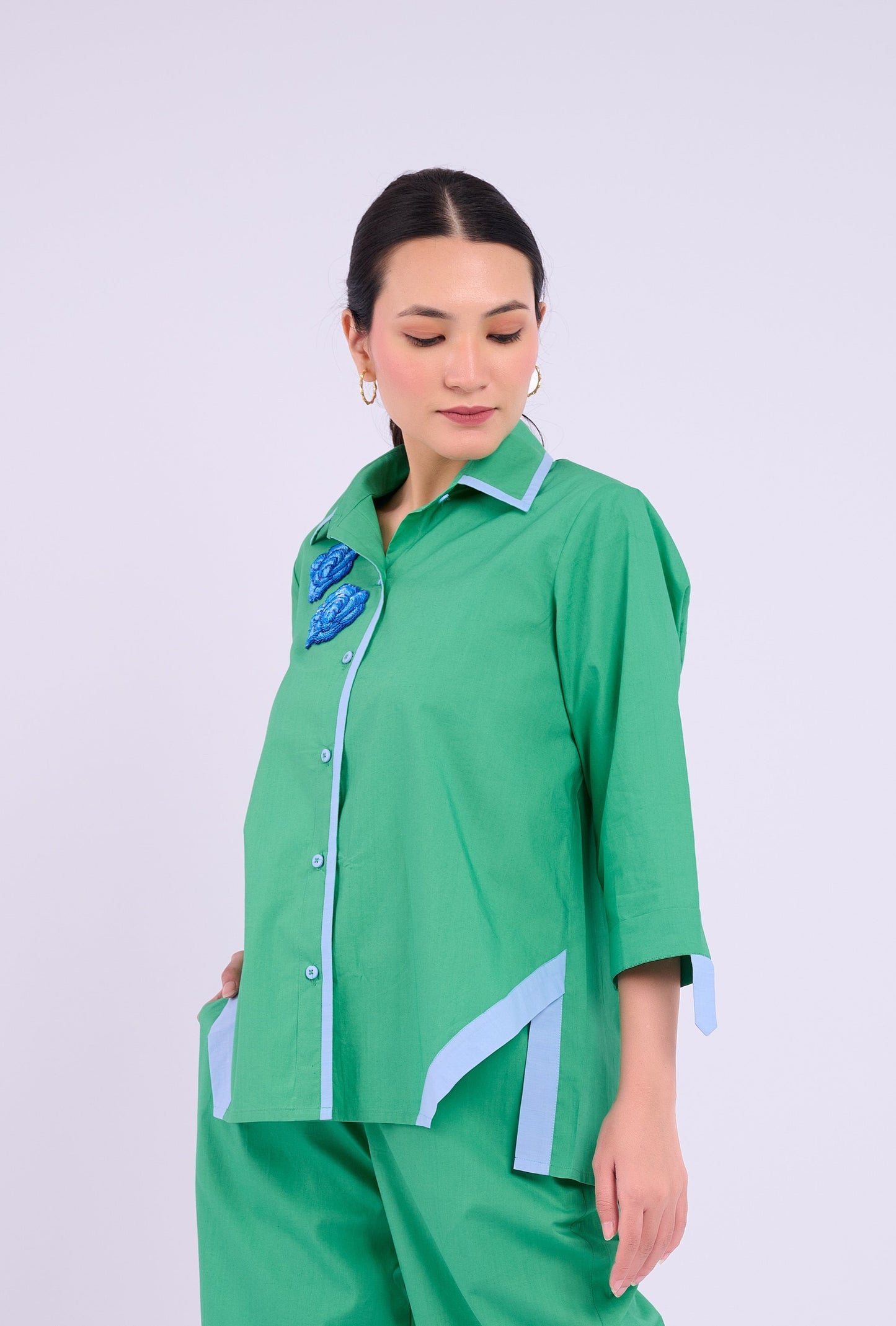 Alora Shirt -Dark Green