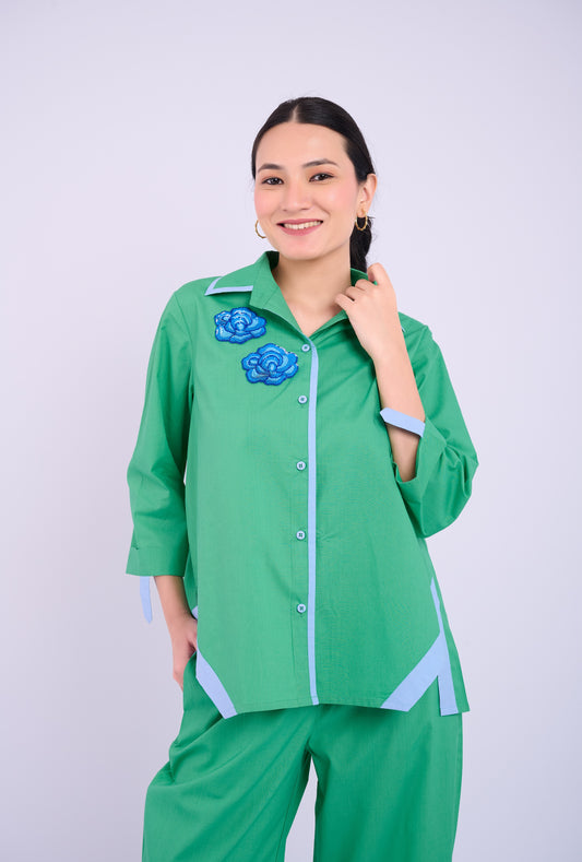 Alora Shirt -Dark Green