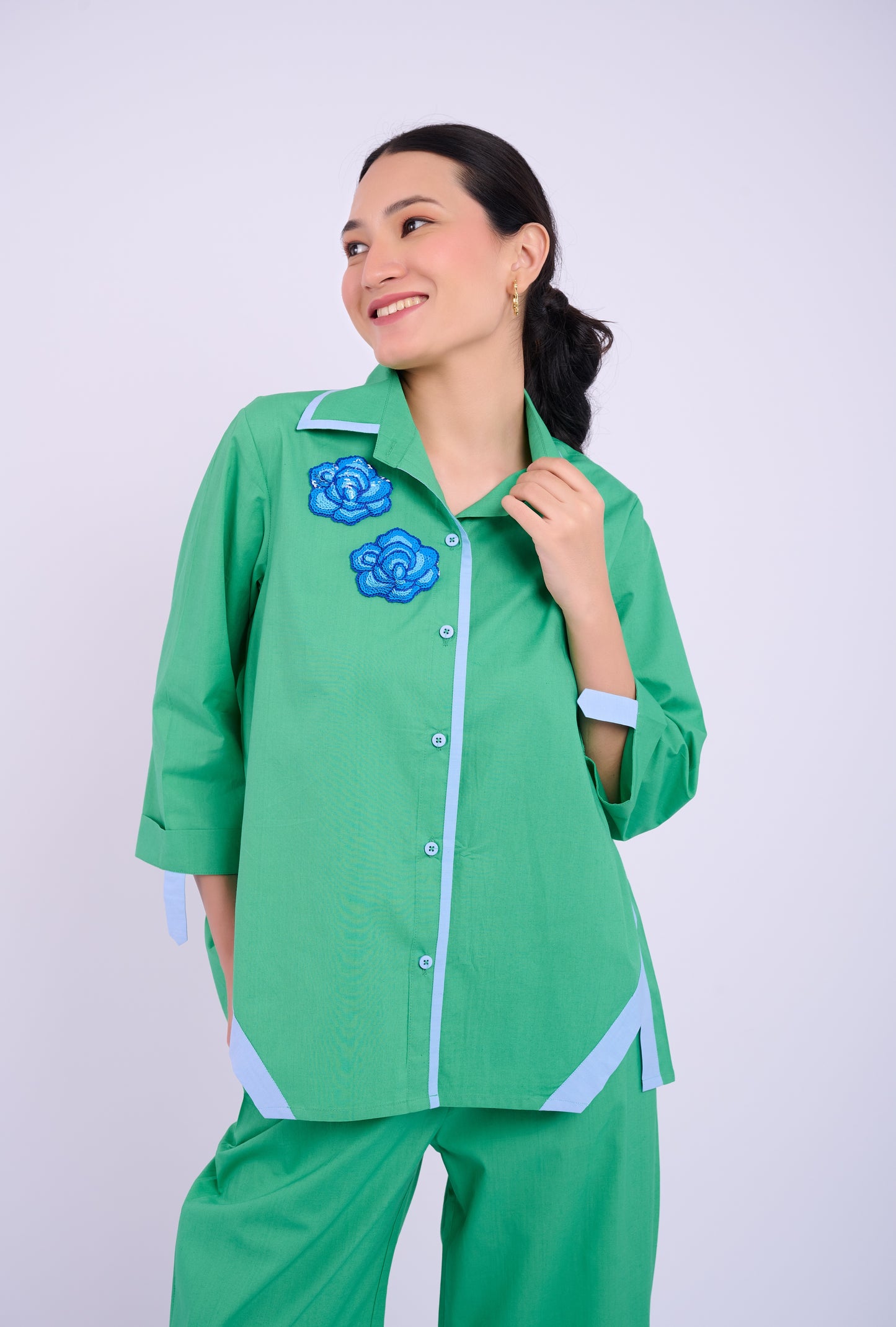 Alora Shirt -Dark Green