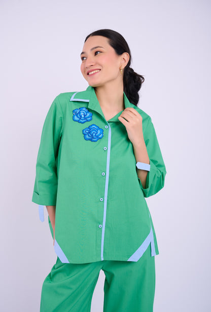 Alora Shirt -Dark Green