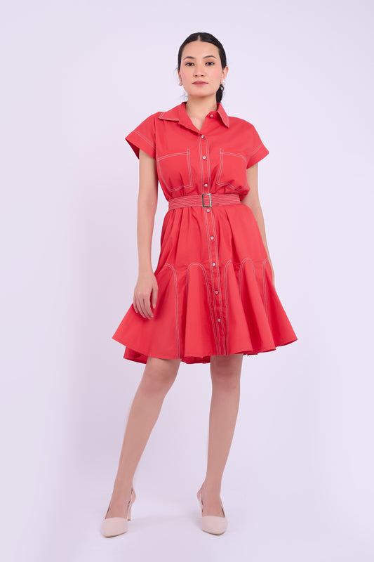 Sasha Dress -  Berry Red
